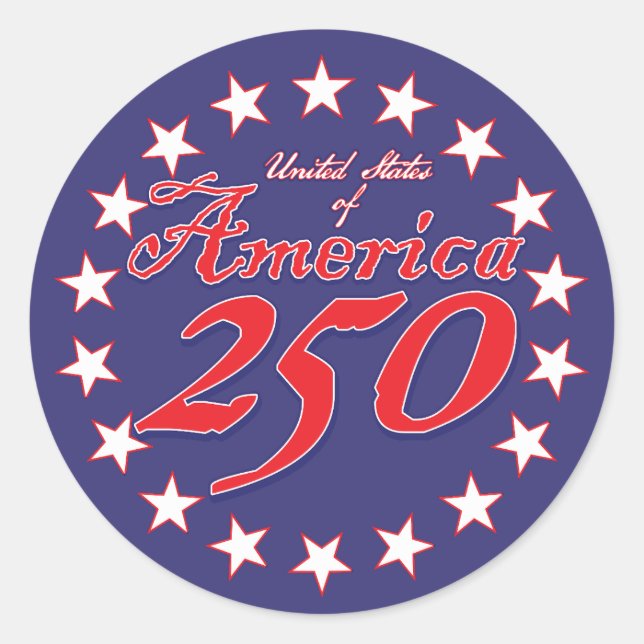 Sticker Rond Amérique 250 (Devant)