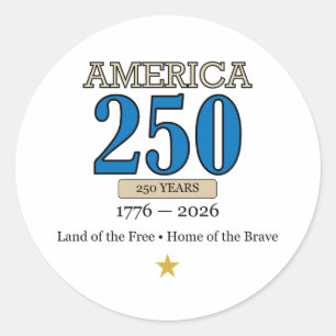 Sticker Rond Amérique 250 Ans 1776–2026 Aigle Patriotique Vinta