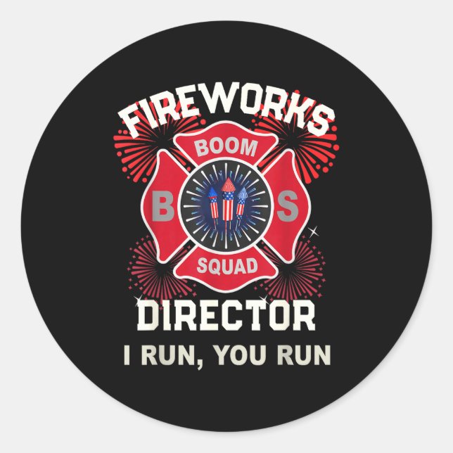 Sticker Rond Amérique af directeur de feu d'artifice équipe de  (Devant)