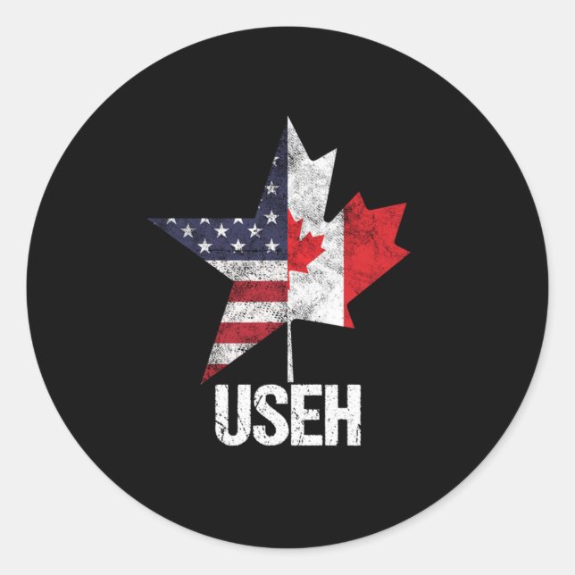 Sticker Rond Amérique Canada États-Unis Drapeau américain (Devant)