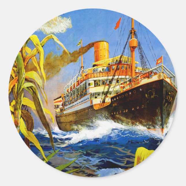 Sticker Rond Amérique de Hambourg en Amérique du Sud (Devant)