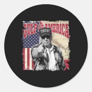 Sticker Rond Amérique du Golfe des États-Unis Salutation Trump
