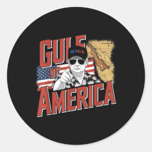 Sticker Rond Amérique du Golfe des États-Unis Salutation Trump