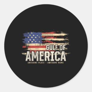 Sticker Rond Amérique Golfe des États-Unis Grunge Patriotique