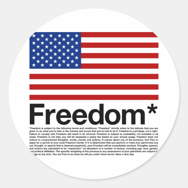 Sticker Rond Amérique : Les conditions de liberté (Devant)
