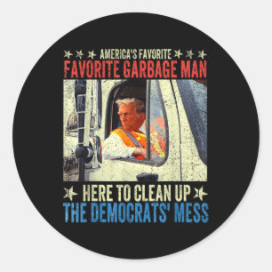 Sticker Rond Amérique Les Ordures Préférées Trump Circule À Gar