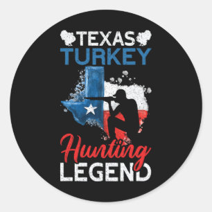 Sticker Rond Amérique Texas Turquie chasse légende Drôle Turqui