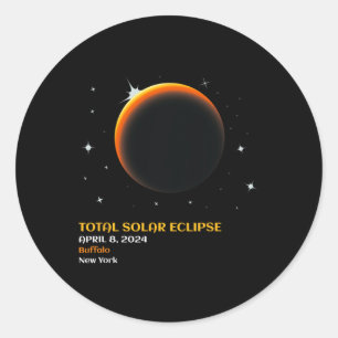 Sticker Rond Amérique Totalité 04 08 24 Total Éclipse Solaire 2