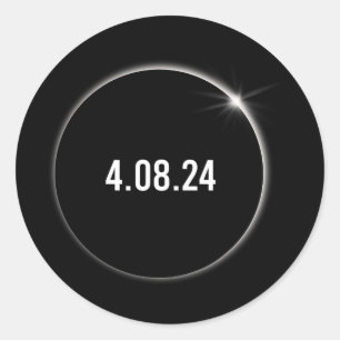 Sticker Rond Amérique Totalité 04.08.24 Total Éclipse Solaire 2