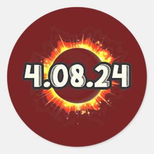 Sticker Rond Amérique Totalité Astronomie Total Éclipse Solaire