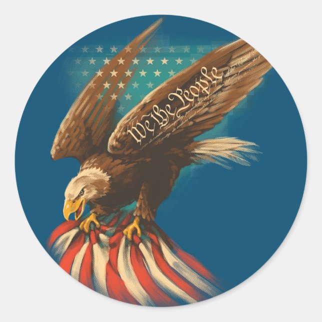 Sticker Rond Amérique vintage (Devant)