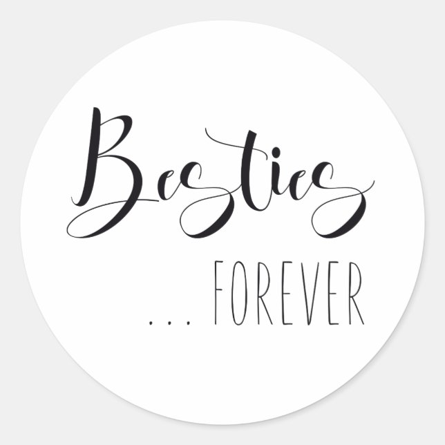 Sticker Rond Ami "Besties Forever" (Devant)