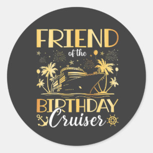 Sticker Rond Ami de l'anniversaire Cruiser Vacation