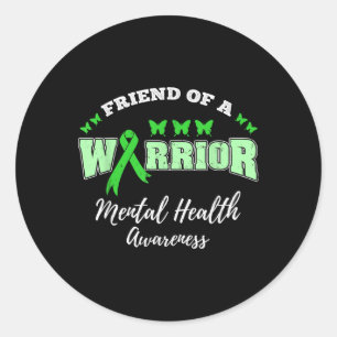 Sticker Rond Ami D'Un Guerrier Sensibilisation À La Santé Menta