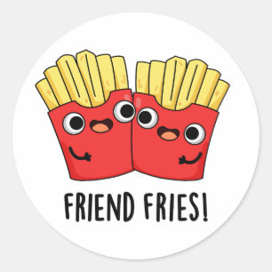 Sticker Rond Ami Fries Funny BFF Pun