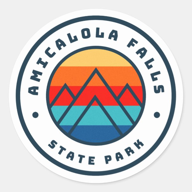 Sticker Rond Amicalola Falls State Park Georgia GA Cadeau (Devant)