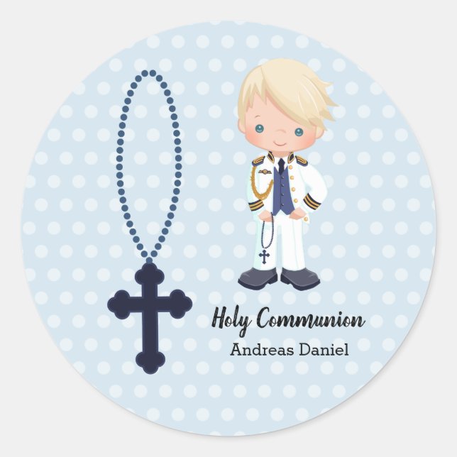 Sticker Rond Amiral espagnol Premier communion garçon (Devant)
