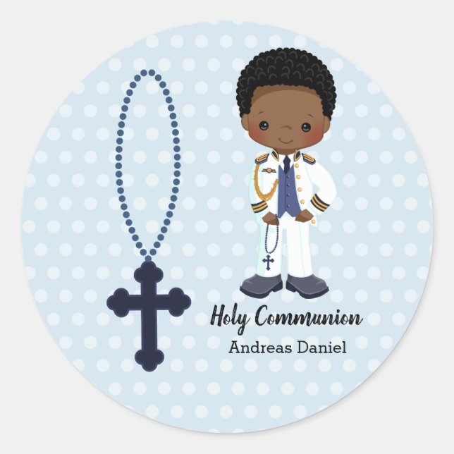Sticker Rond Amiral espagnol Premier communion garçon (Devant)