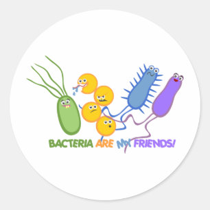 Sticker Rond Amis bactériens