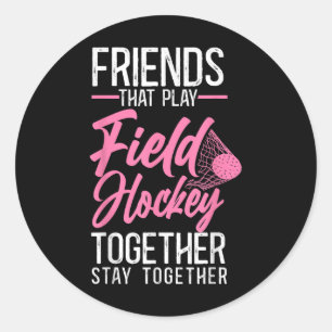 Sticker Rond Amis de hockey sur gazon Meilleures amies Copain D