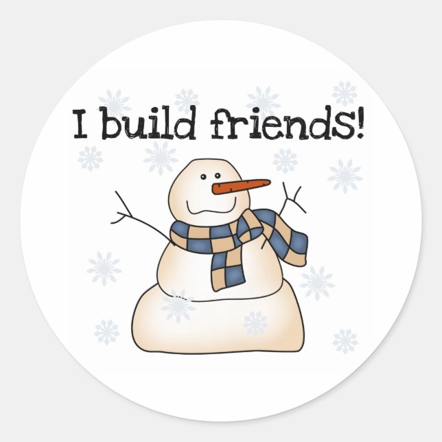 Sticker Rond Amis d'hiver de Snowman (Devant)
