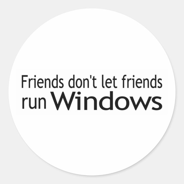 Sticker Rond Amis Exécuter Windows (Devant)