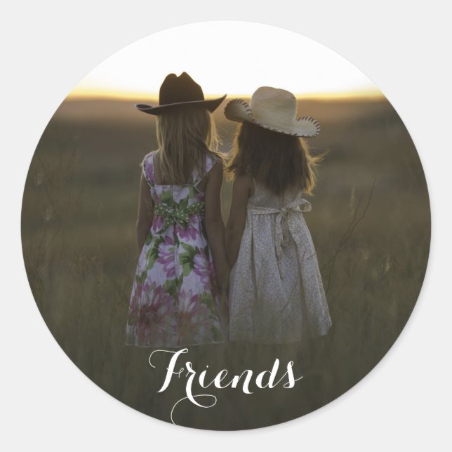 Sticker Rond Amis rustiques (Devant)