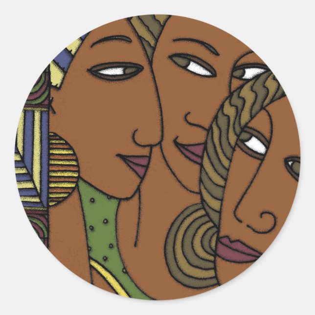 Sticker Rond Amis soeurs américaines (Devant)