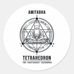 Sticker Rond Amitabha Bouddha Tetrahedron - Géométrie sacrée &a