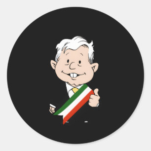 Sticker Rond Amlo Amlito Me Canso Ganso Mexicain Coon Muã±Eco