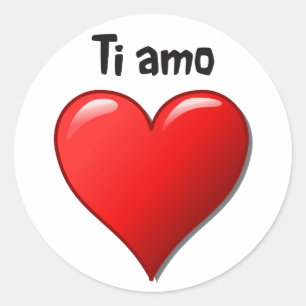 Sticker Rond AMO de Ti - Je t'aime en italien