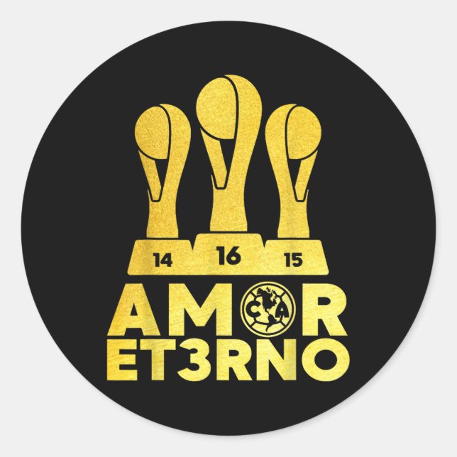 Sticker Rond Amor Et3rno America Tricampeon (Devant)
