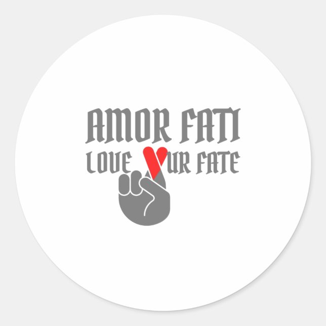 Sticker Rond Amor Fati - Aimez notre destin - Doigts croisés (Devant)