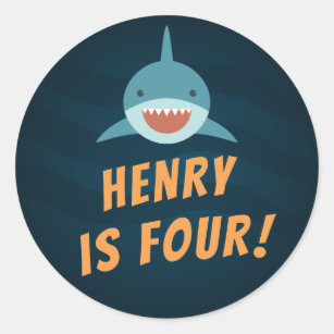 Autocollants Stickers Anniversaire Requin Zazzle Fr