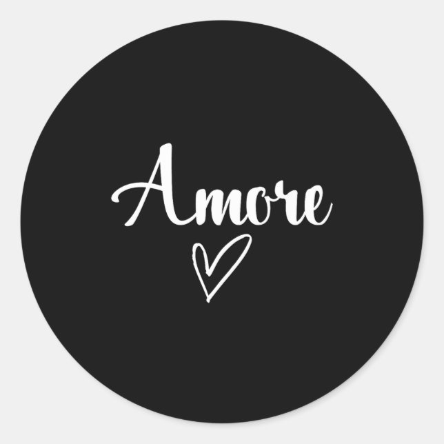 Sticker Rond Amore Italian Love Valentines Day  (Devant)