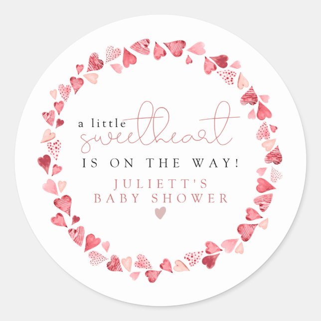 Sticker Rond AMORE Petit Ami Baby shower Saint Valentin (Devant)