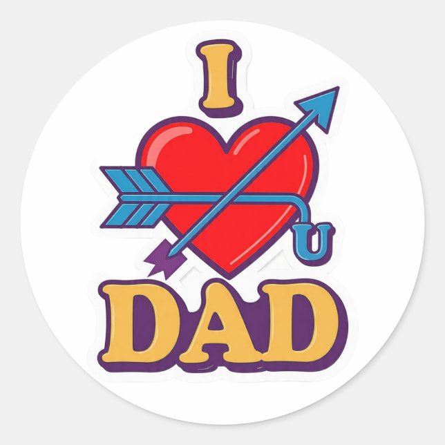 Sticker Rond Amour à PAPA  (Devant)