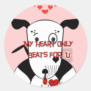 Sticker Rond Amour à toi Petey le Bull Terrier