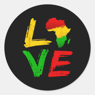 Sticker Rond Amour Afrique Noir Histoire Mois Afro-Américain J