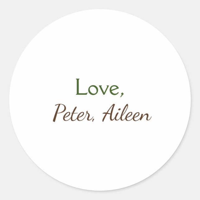 Sticker Rond amour ajouter un nom simple texte modifiable minim (Devant)