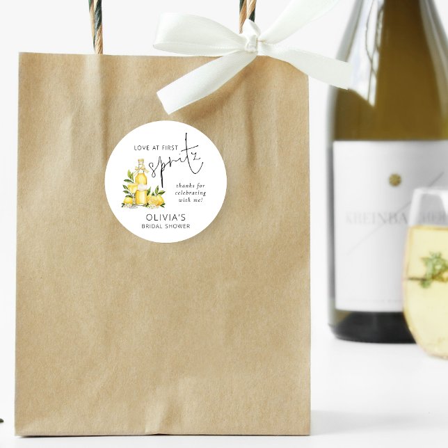 Sticker Rond Amour au premier Merci de Fête des mariées Spritz (Créateur téléchargé)