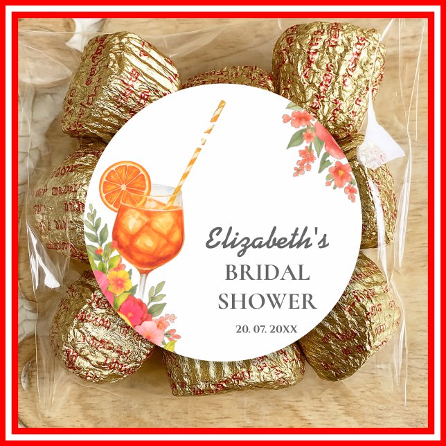 Sticker Rond Amour au Premier Spritz Citron Orange Fête de Mari (Créateur téléchargé)