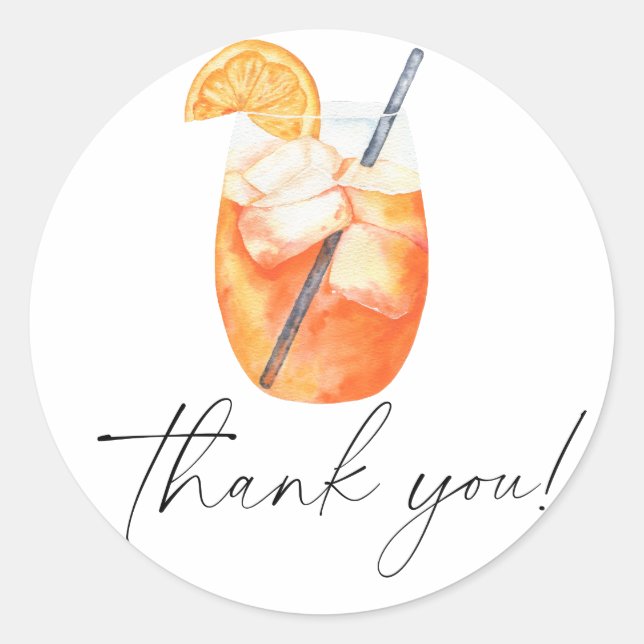 Sticker Rond Amour au premier spritz Remerciement pour l'enterr (Devant)