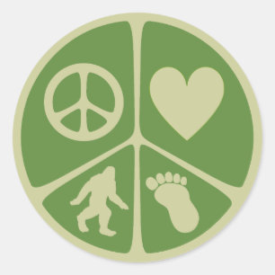 Sticker Rond Amour Bigfoot de paix