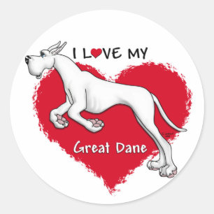 Sticker Rond Amour Blanc Grande Danse