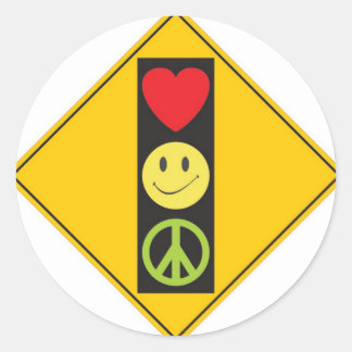 Sticker Rond Amour Bonheur Paix