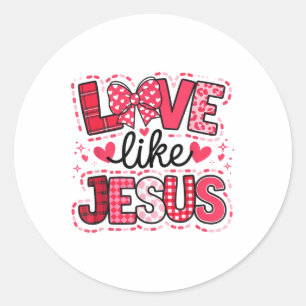 Sticker Rond Amour comme Jésus Coquette Bow Saint-Valentin _1