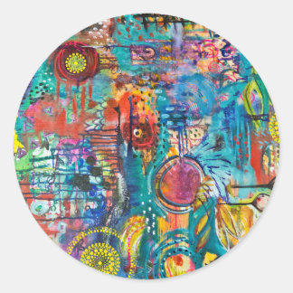 Sticker Rond Amour couleur primaire