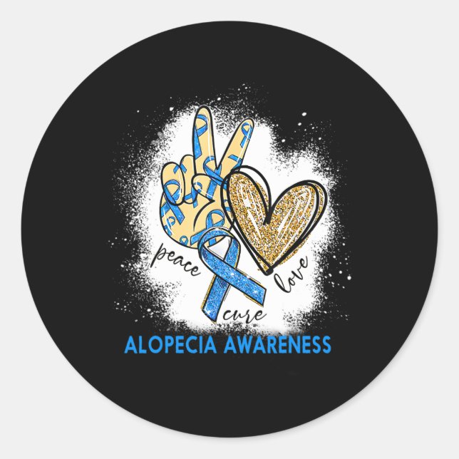 Sticker Rond Amour Cure Bleached Alopécie Sensibilisation (Devant)