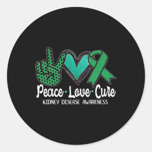 Sticker Rond Amour Cure Maladie du rein Cadeau de sensibilisati